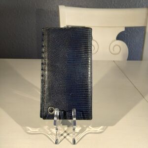 Authentic Blue Bvlgari Unisex Long Leather Wallet Made In Italy